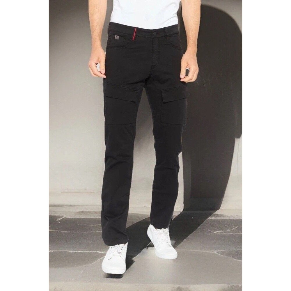 Scuderia Ferrari Men's 56 Black Slim Fit Front 7 Pocket Stretch Chinos Pant
